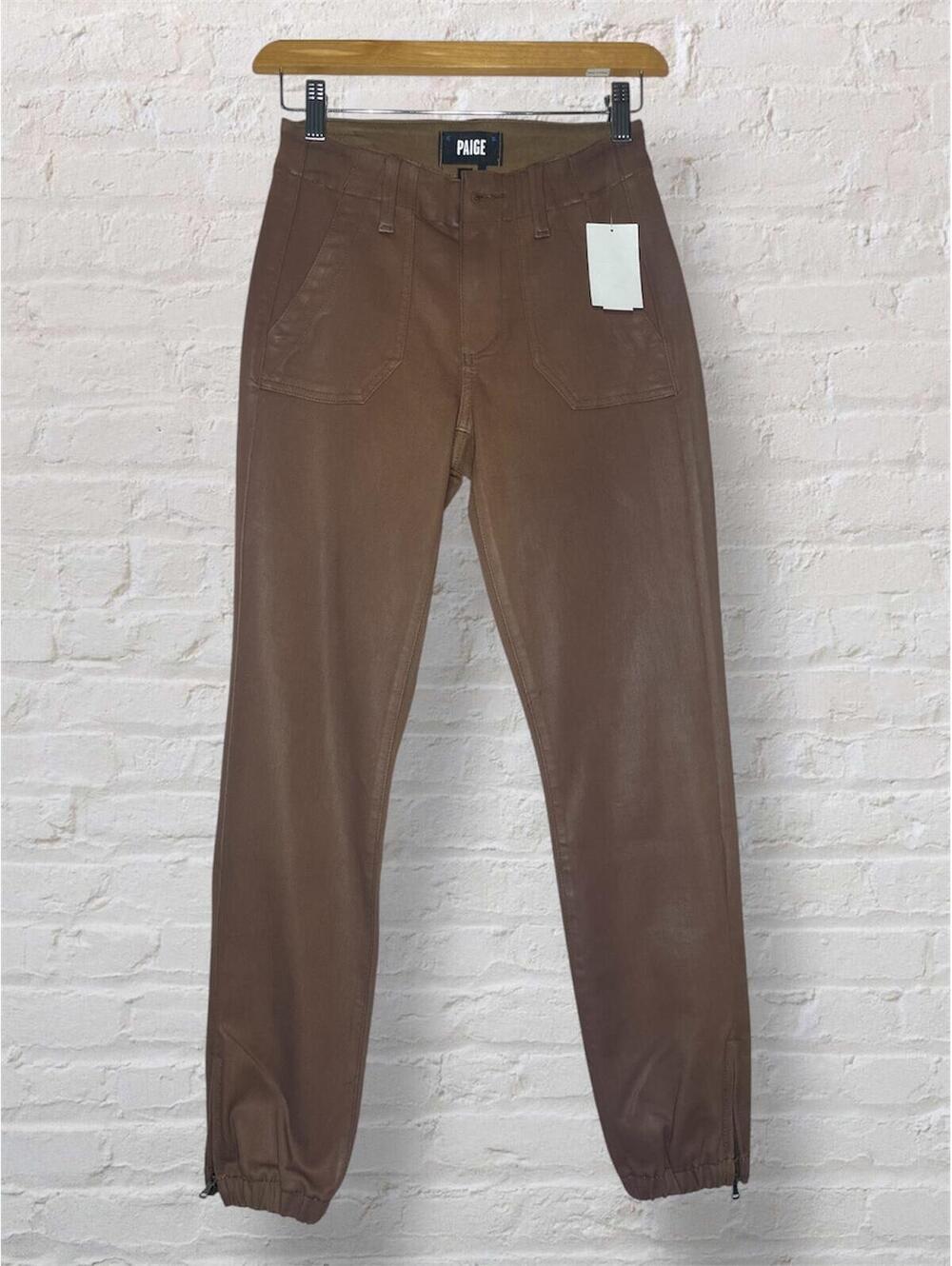 PAIGE New Mayslie Coated Jogger Denim Chocolate Brown 23